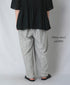 INMDS26106 80s COTTON FLOWER BLOCK PRINT 2TUCK TAPERED EASY PANTS