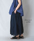 NMDS26265D 80s ORGANIC COTTON/80s LINEN PATCHWORK OVERDYE RAJASTHAN TUCK GATHERED SKIRT