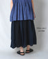 NMDS26265D 80s ORGANIC COTTON/80s LINEN PATCHWORK OVERDYE RAJASTHAN TUCK GATHERED SKIRT
