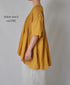 NMDS26262D ORGANIC COTTON/LINEN PATCHWORK OVERDYE V-NECK S/SLEEVE SHIRT WITH MINI PINTUCK
