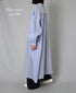 NSL26014 80s COTTON VOILE STRIPE BANDED COLLAR GATHER SHIRT DRESS