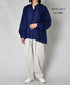 NSL26021 80s COTTON VOILE PLAIN BANDED COLLAR GATHERED SHIRT
