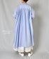 NSL26014 80s COTTON VOILE STRIPE BANDED COLLAR GATHER SHIRT DRESS