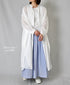 NSL26024 80s COTTON VOILE PLAIN BANDED COLLAR GATHERED SHIRT DRESS