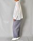 NSL26021 80s COTTON VOILE PLAIN BANDED COLLAR GATHERED SHIRT