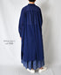 NSL26024 80s COTTON VOILE PLAIN BANDED COLLAR GATHERED SHIRT DRESS