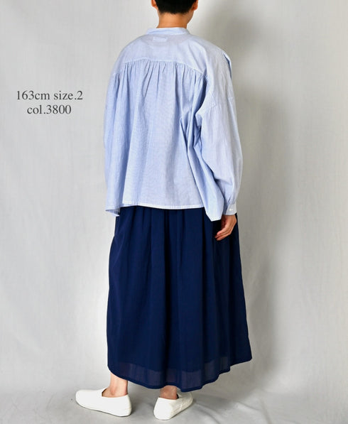 NSL26025 80s COTTON VOILE PLAIN GATHERED SKIRT