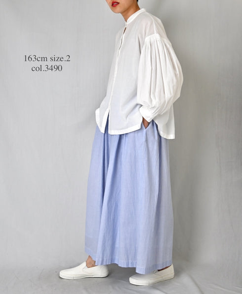 NSL26015 80s COTTON VOILE STRIPE CULOTTES
