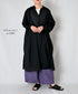 NSL26024 80s COTTON VOILE PLAIN BANDED COLLAR GATHERED SHIRT DRESS