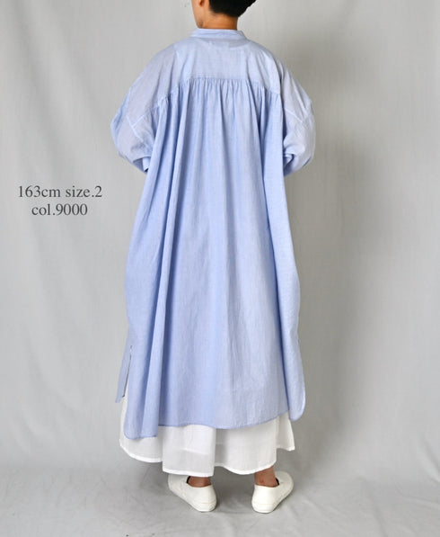 NSL26025 80s COTTON VOILE PLAIN GATHERED SKIRT