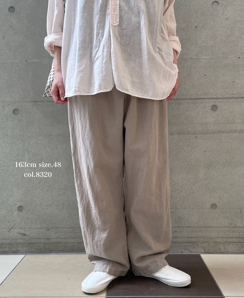 INHT2613CLD COTTON LINEN PLAIN OVERDYE EASY PANTS
