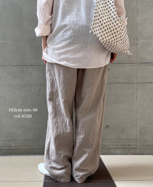 INHT2613CLD COTTON LINEN PLAIN OVERDYE EASY PANTS