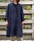 INMDS26002D 60s AUTOLOOM LINEN PLAIN OVERDYE FRILL COLLAR LONG SHIRTS