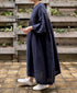 INMDS26004D 60s AUTOLOOM LINEN PLAIN OVERDYE BACK OPENING PULLOVER DRESS WITH MINI PINTUCK