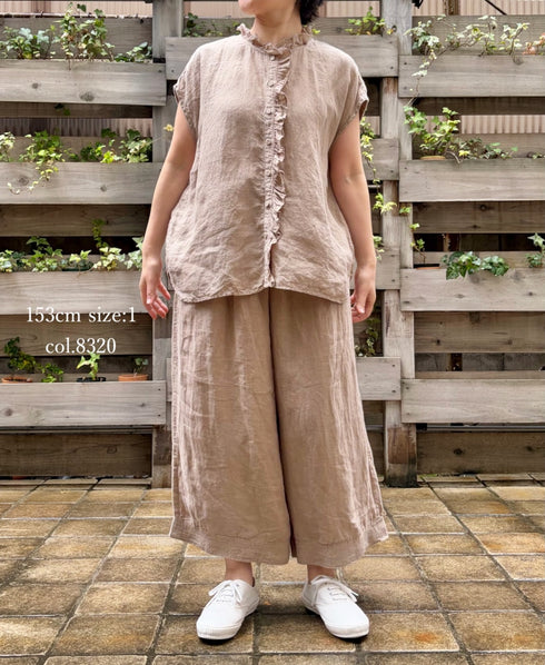 INMDS26005D 60s AUTOLOOM LINEN PLAIN OVERDYE EASY PANTS