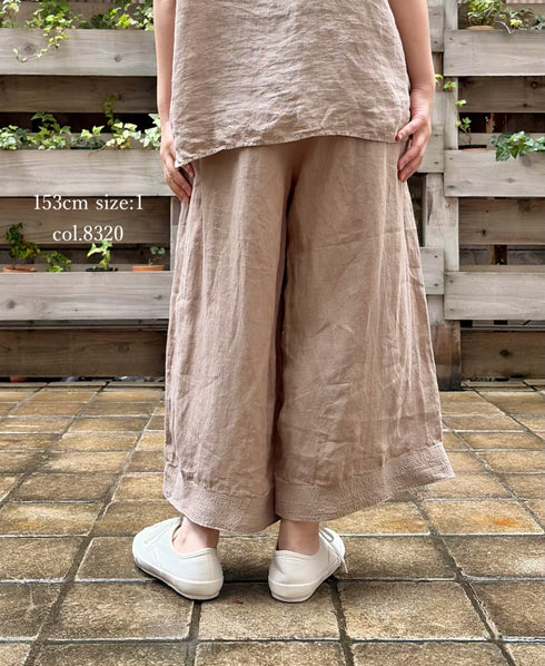 INMDS26005D 60s AUTOLOOM LINEN PLAIN OVERDYE EASY PANTS