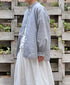 INMDS25062 HANDWOVEN YARN DYE NATURAL INDIGO CHAMBRAY FRILL COLLAR SHIRT