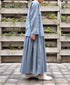 INMDS26043 HANDWOVEN YARN DYE CHAMBRAY PINTUCK FLARED SKIRT