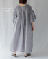 INMDS26004D 60s AUTOLOOM LINEN PLAIN OVERDYE BACK OPENING PULLOVER DRESS WITH MINI PINTUCK