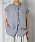 INMDS26001D 60s AUTOLOOM LINEN PLAIN OVERDYE FRENCH/SL FRILL COLLAR SHIRTS