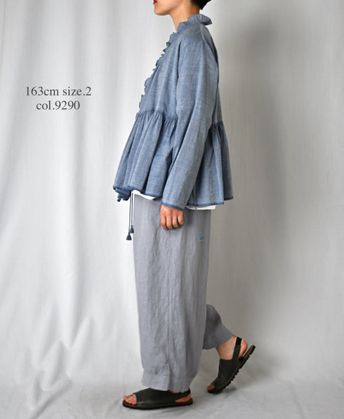 INMDS26005D 60s AUTOLOOM LINEN PLAIN OVERDYE EASY PANTS