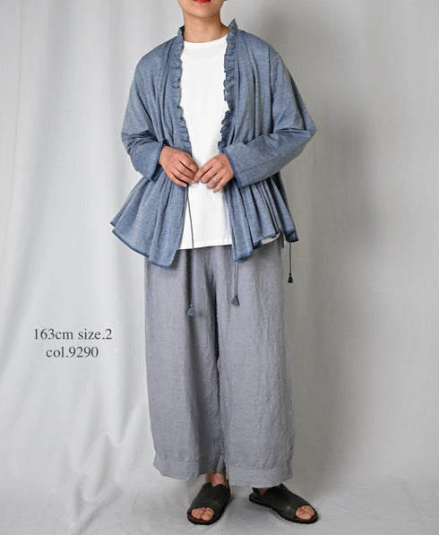 INMDS26005D 60s AUTOLOOM LINEN PLAIN OVERDYE EASY PANTS