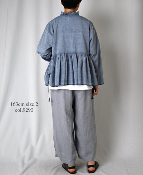 INMDS26005D 60s AUTOLOOM LINEN PLAIN OVERDYE EASY PANTS