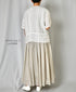 NMDS26271 80s POWER LOOM LINEN PLAIN LACE PINTUCK HALF/SLEEVE 2WAY SHIRT