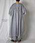 INMDS26004D 60s AUTOLOOM LINEN PLAIN OVERDYE BACK OPENING PULLOVER DRESS WITH MINI PINTUCK