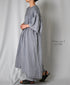 INMDS26004D 60s AUTOLOOM LINEN PLAIN OVERDYE BACK OPENING PULLOVER DRESS WITH MINI PINTUCK