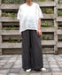 NMDS26285 80s POWER LOOM LINEN CHECK WIDE PANTS