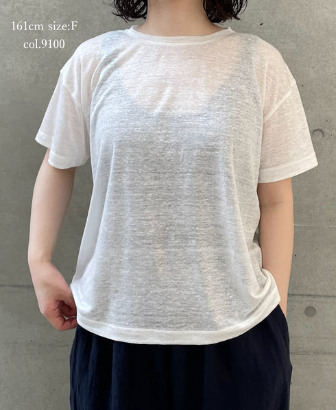 GNMDS26021 LINEN SINGLE JERSEY BOAT NECK T-SHIRTS