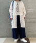 INMDS26002D 60s AUTOLOOM LINEN PLAIN OVERDYE FRILL COLLAR LONG SHIRTS
