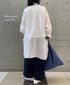 INMDS26002D 60s AUTOLOOM LINEN PLAIN OVERDYE FRILL COLLAR LONG SHIRTS