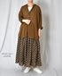 NSL26057 80s COTTON VOILE DOT PRINT PATCHWORK GATHERED SKIRT