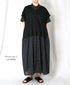 NSL26054 80s COTTON VOILE DOT PRINT BANDED COLLAR S/SL DRESS