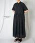 NSL26054 80s COTTON VOILE DOT PRINT BANDED COLLAR S/SL DRESS