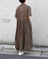 NSL26054 80s COTTON VOILE DOT PRINT BANDED COLLAR S/SL DRESS
