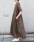 NSL26054 80s COTTON VOILE DOT PRINT BANDED COLLAR S/SL DRESS