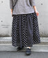 NSL26057 80s COTTON VOILE DOT PRINT PATCHWORK GATHERED SKIRT