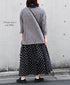 NSL26057 80s COTTON VOILE DOT PRINT PATCHWORK GATHERED SKIRT