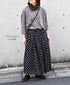NSL26057 80s COTTON VOILE DOT PRINT PATCHWORK GATHERED SKIRT