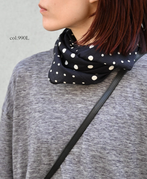 NSL26058 80s COTTON VOILE DOT PRINT TRIANGLE STOLE