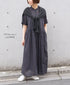 NSL26054 80s COTTON VOILE DOT PRINT BANDED COLLAR S/SL DRESS