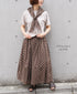 NSL26057 80s COTTON VOILE DOT PRINT PATCHWORK GATHERED SKIRT