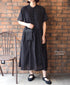 NSL26054 80s COTTON VOILE DOT PRINT BANDED COLLAR S/SL DRESS