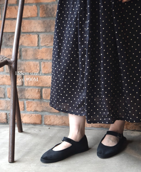 NSL26054 80s COTTON VOILE DOT PRINT BANDED COLLAR S/SL DRESS