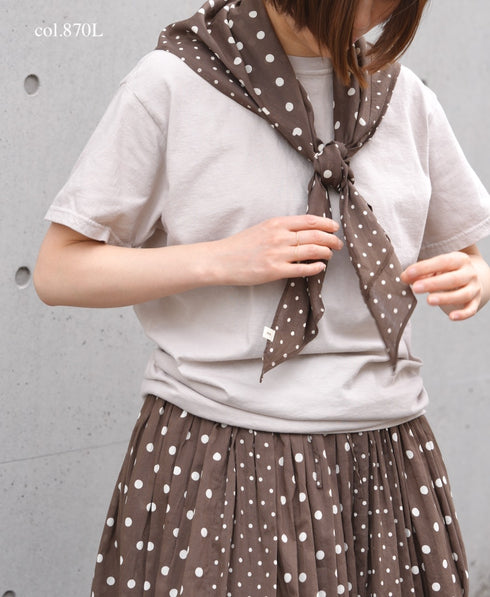 NSL26058 80s COTTON VOILE DOT PRINT TRIANGLE STOLE