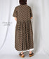 NSL26054 80s COTTON VOILE DOT PRINT BANDED COLLAR S/SL DRESS