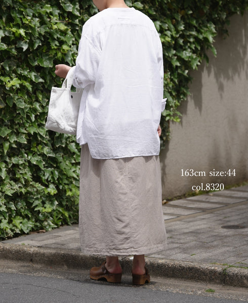 INHT2514CLD COTTON LINEN PLAIN OVERDYE EASY SKIRT